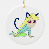 chibi catgirl keramisch ornament (Achterkant)