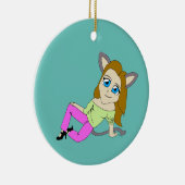 chibi catgirl keramisch ornament (Rechts)