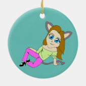chibi catgirl keramisch ornament (Achterkant)