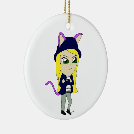 chibi catgirl keramisch ornament (Rechts)