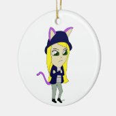 chibi catgirl keramisch ornament (Links)