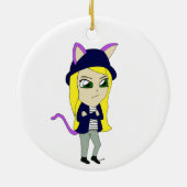 chibi catgirl keramisch ornament (Achterkant)