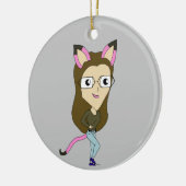 chibi catgirl keramisch ornament (Links)