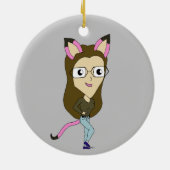 chibi catgirl keramisch ornament (Achterkant)