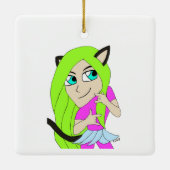 chibi catgirl keramisch ornament (Achterkant)