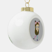 chibi catgirl keramische bal ornament (Links)
