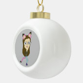 chibi catgirl keramische bal ornament (Rechts)