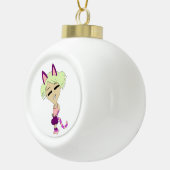 chibi catgirl keramische bal ornament (Rechts)