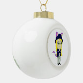 chibi catgirl keramische bal ornament (Links)