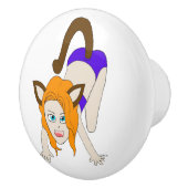 chibi catgirl keramische knop (Rechts)