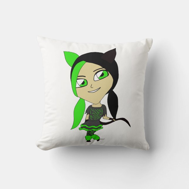 chibi catgirl kussen (Voorkant)