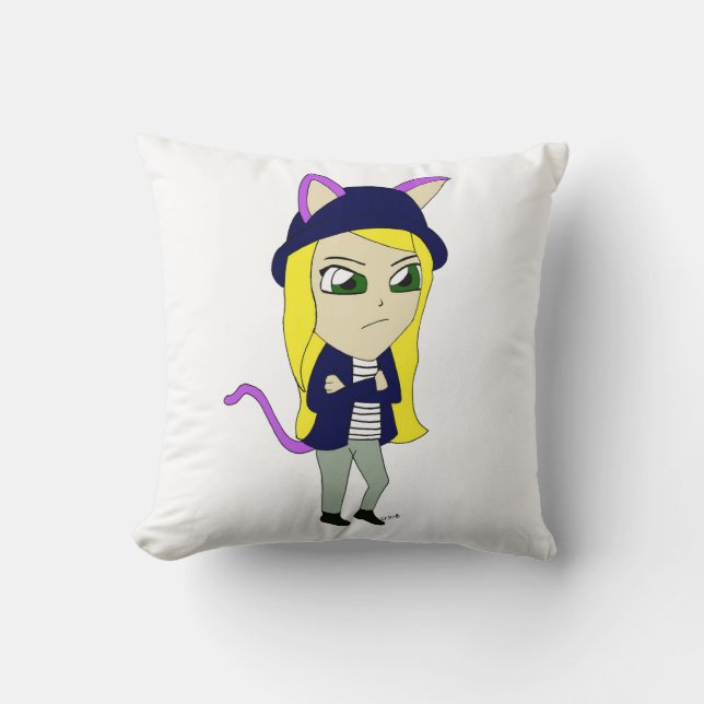chibi catgirl kussen (Voorkant)