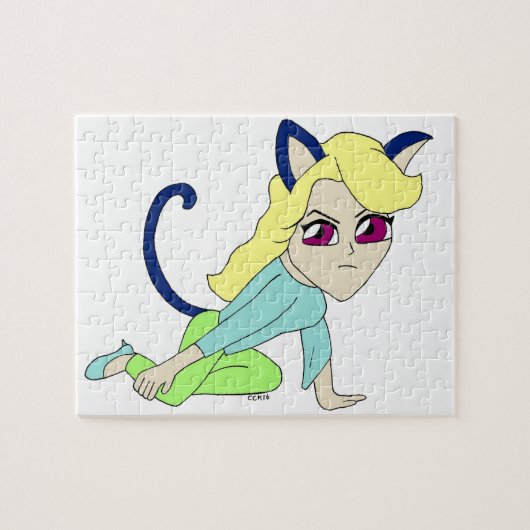 chibi catgirl  legpuzzel (Horizontaal)