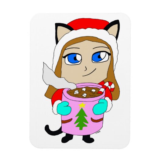 chibi catgirl magneet (Verticaal)