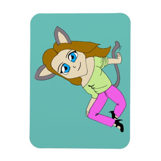 chibi catgirl magneet (Verticaal)