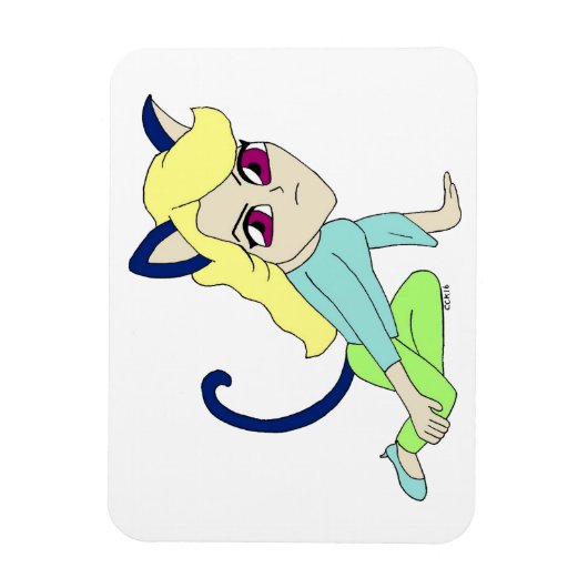 chibi catgirl magneet (Verticaal)