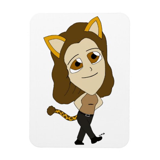 chibi catgirl magneet (Verticaal)