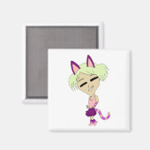 chibi catgirl magneet (Voorkant / Achterkant)