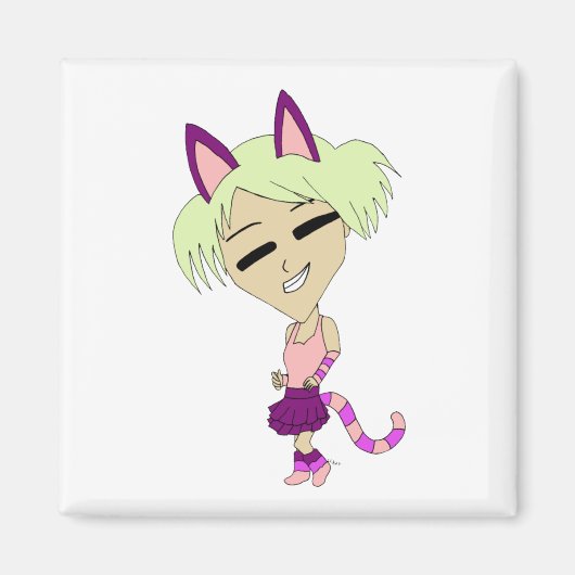 chibi catgirl magneet (Voorkant)