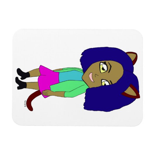 chibi catgirl magneet (Horizontaal)