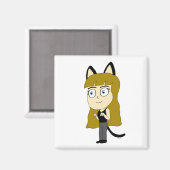 chibi catgirl magneet (Voorkant / Achterkant)