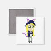 chibi catgirl magneet (Voorkant / Achterkant)
