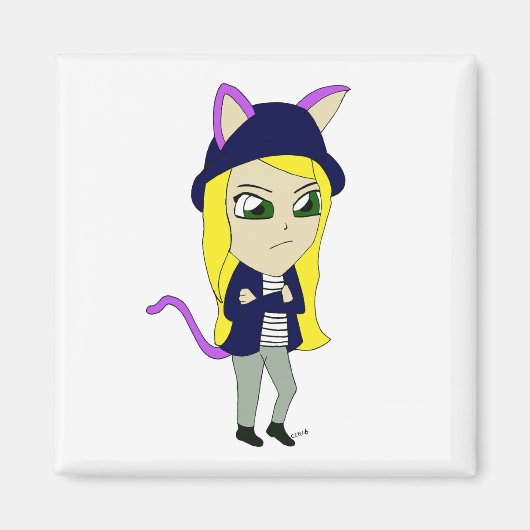 chibi catgirl magneet (Voorkant)
