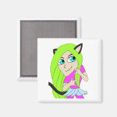 chibi catgirl magneet (Voorkant / Achterkant)