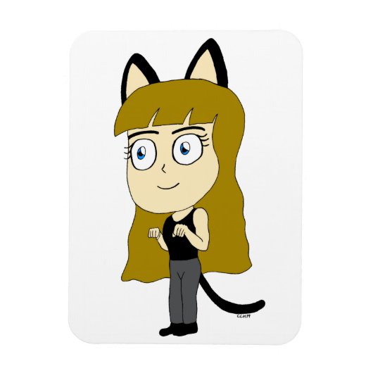 chibi catgirl magneet (Verticaal)