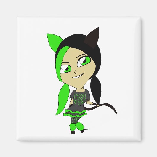chibi catgirl magneet (Voorkant)