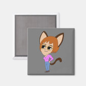 chibi catgirl magneet (Voorkant / Achterkant)