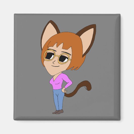chibi catgirl magneet (Voorkant)