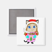 chibi catgirl magneet (Voorkant / Achterkant)