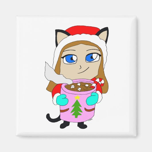 chibi catgirl magneet (Voorkant)