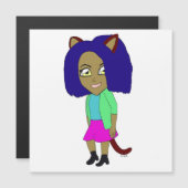 chibi catgirl magnet (Voorkant / Achterkant)