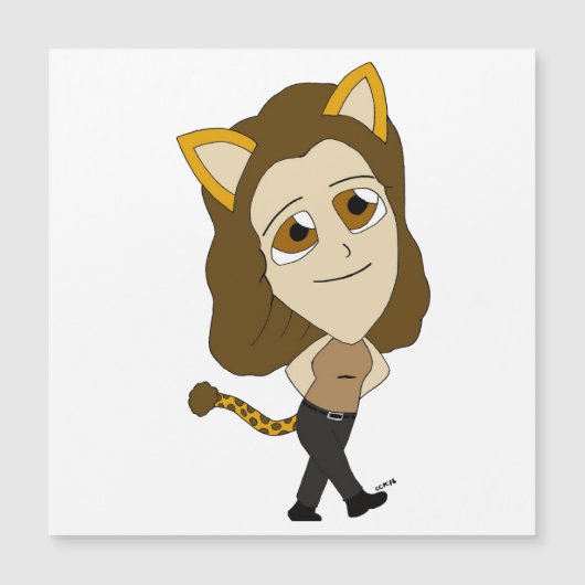 chibi catgirl Magnetische Kaart (Voorkant)