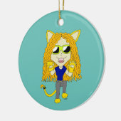 Chibi Catgirl met poten Keramisch Ornament (Links)