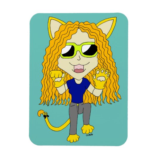 Chibi Catgirl met poten Magneet (Verticaal)