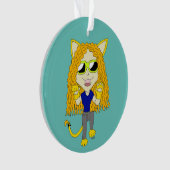 Chibi Catgirl met poten Ornament (voorkant)
