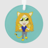 Chibi Catgirl met poten Ornament (achterkant)