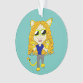 Chibi Catgirl met poten Ornament (voorkant)