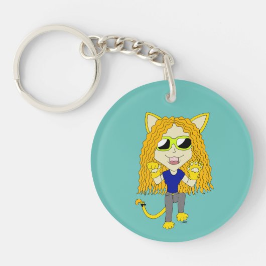 Chibi Catgirl met poten Sleutelhanger (Voorkant)
