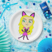 chibi catgirl papieren bordje (Feest)