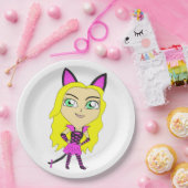 chibi catgirl papieren bordje (Feest)
