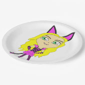 chibi catgirl papieren bordje (Gekanteld)