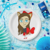 chibi catgirl papieren bordje (Feest)