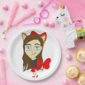 chibi catgirl papieren bordje (Feest)