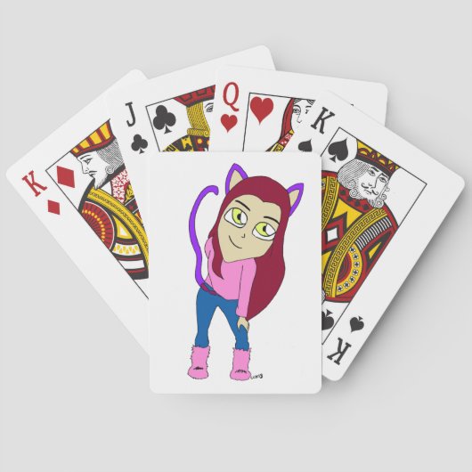 chibi catgirl pokerkaarten (Achterkant)