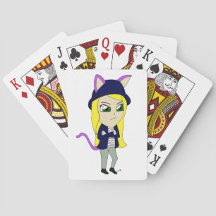 chibi catgirl pokerkaarten