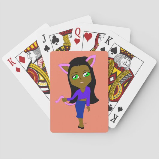 chibi catgirl pokerkaarten (Achterkant)